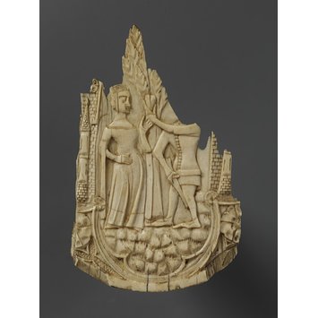 Mirror back - A knight offering his heart to a lady Mirror back - A knight offering his heart to a lady
