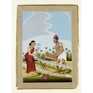 Painting - A Weaver and his wife Painting - A Weaver and his wife