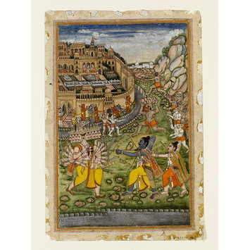 Painting - Rama, Lakshmana and Ravana Painting - Rama, Lakshmana and Ravana