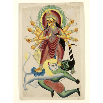 Painting - Durga and Mahishasura Painting - Durga and Mahishasura