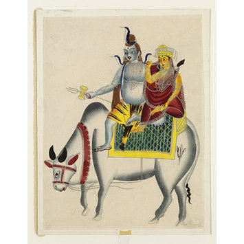 Painting - Shiva, Parvati and Nandi Painting - Shiva, Parvati and Nandi