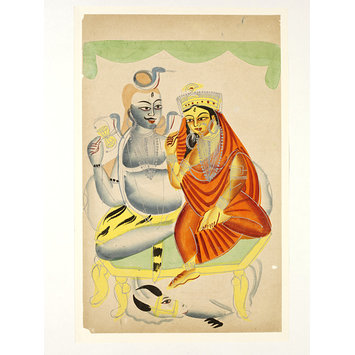 Painting - Shiva, Parvati and Nandi Painting - Shiva, Parvati and Nandi