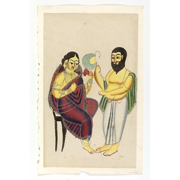 Painting - Elokeshi and Madhavchandra Giri (the Mahant) Painting - Elokeshi and Madhavchandra Giri (the Mahant)