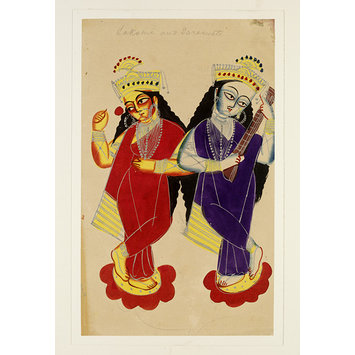 Painting - Lakshmi and Saraswati Painting - Lakshmi and Saraswati
