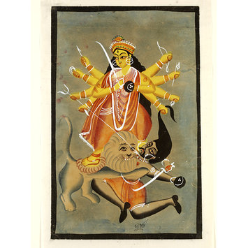 Painting - Durga and Mahishasura Painting - Durga and Mahishasura