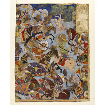 Painting - Hamza's army battles Girang's men and kills a giant Painting - Hamza's army battles Girang's men and kills a giant