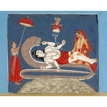 Painting - Vishnu and Ananta Painting - Vishnu and Ananta