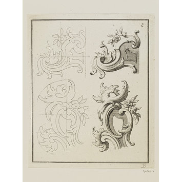 Design for rococo ornament - Nüzliche Anleitung Rocailles Nebst andern Verzierungen nach ihren Entwürffen Umriffen Schatte und Licht richtig nach zu zeichnen Design for rococo ornament - Nüzliche Anleitung Rocailles Nebst andern Verzierungen nach ihren Entwürffen Umriffen Schatte und Licht richtig nach zu zeichnen