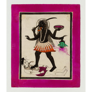 Drawing - Kali dancing on Shiva Drawing - Kali dancing on Shiva