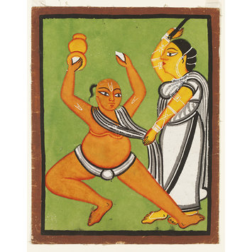 Kalighat painting - 'The false Vaishnav' Kalighat painting - 'The false Vaishnav'