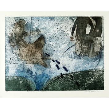Etching - Raindrops and Riders Etching - Raindrops and Riders
