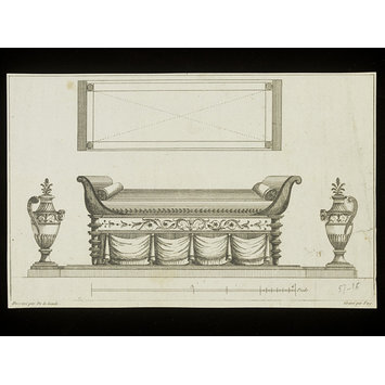 Print - Xe Cahier de Meubles Dessinés par La Londe. Lits Antiques. Print - Xe Cahier de Meubles Dessinés par La Londe. Lits Antiques.