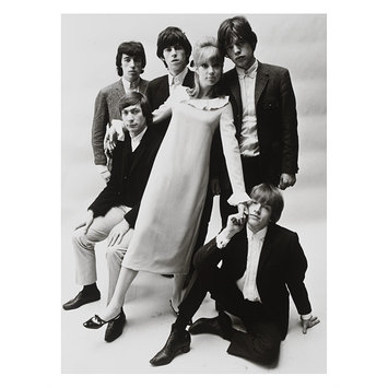 photograph - Patti Boyd wearing a Mary Quant dress, photographed with the Rolling Stones photograph - Patti Boyd wearing a Mary Quant dress, photographed with the Rolling Stones