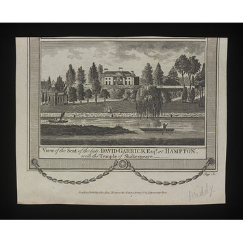 Print - View of the Seat of the late David Garrick Esqr at Hampton with the Temple of Shakespeare Print - View of the Seat of the late David Garrick Esqr at Hampton with the Temple of Shakespeare
