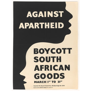Poster - Against Apartheid. Boycott South African Goods Poster - Against Apartheid. Boycott South African Goods