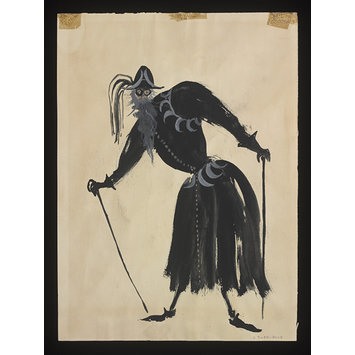 Costume design - Costume design by Ralph Adron for Corbaccio in <i>Volpone</i> Costume design - Costume design by Ralph Adron for Corbaccio in <i>Volpone</i>
