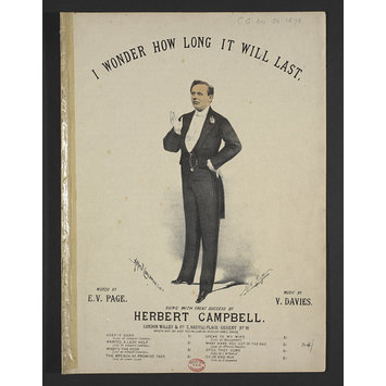 Sheet music - <i>I Wonder How Long It Will Last</i> Sheet music - <i>I Wonder How Long It Will Last</i>
