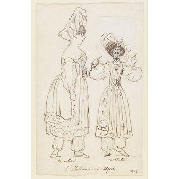 Caricature portrait sketch - Madame de Neuville and Madame Castelli in L'Italiana in Ilgieri Caricature portrait sketch - Madame de Neuville and Madame Castelli in L'Italiana in Ilgieri