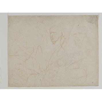 Drawing - studies for the head of falsehood and for the figure of truth Drawing - studies for the head of falsehood and for the figure of truth