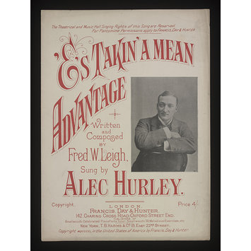 Sheet Music - 'E's Takin' A Mean Advantage Sheet Music - 'E's Takin' A Mean Advantage