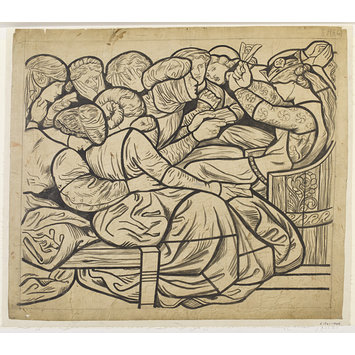 Design for stained glass - The Princess Sabra Drawing the Lot Design for stained glass - The Princess Sabra Drawing the Lot