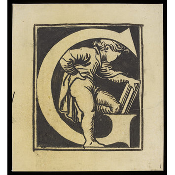Drawing - 1 of 23 designs of letters for the inscription in Refreshment Rooms, the V&A Drawing - 1 of 23 designs of letters for the inscription in Refreshment Rooms, the V&A