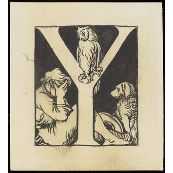 Drawing - 1 of 23 designs of letters for the inscription in Refreshment Rooms, the V&A Drawing - 1 of 23 designs of letters for the inscription in Refreshment Rooms, the V&A