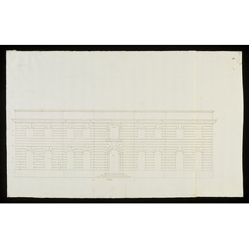 Architectural design - Elevation of the east or west side of the forecourt at Castle Howard, Yorkshire. Architectural design - Elevation of the east or west side of the forecourt at Castle Howard, Yorkshire.
