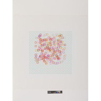 Plotter drawing - Quadrate werden rot Plotter drawing - Quadrate werden rot