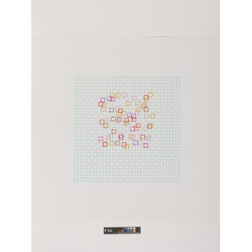 Plotter drawing - Quadrate werden rot Plotter drawing - Quadrate werden rot