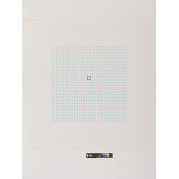 Plotter drawing - Quadrate werden rot Plotter drawing - Quadrate werden rot