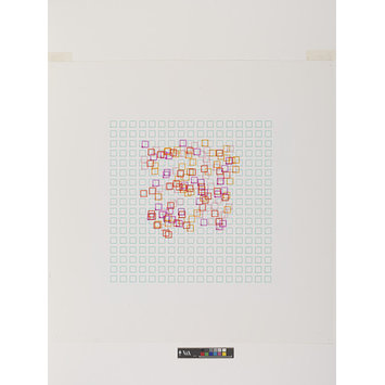 Plotter drawing - Quadrate werden rot Plotter drawing - Quadrate werden rot