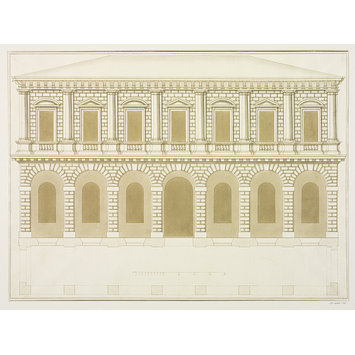 drawing - Elevation and plan of Le Prigioni Nuove, Venice drawing - Elevation and plan of Le Prigioni Nuove, Venice
