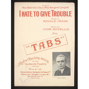 Sheet Music - I Hate to Give Trouble Sheet Music - I Hate to Give Trouble