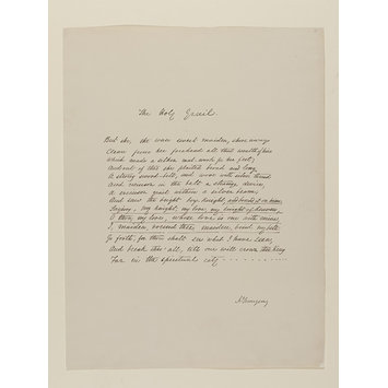 Photograph - Text of poem 'The Holy Grail' from 'Illustrations to Tennyson's Idylls of the King and Other Poems', vol. 1 Photograph - Text of poem 'The Holy Grail' from 'Illustrations to Tennyson's Idylls of the King and Other Poems', vol. 1