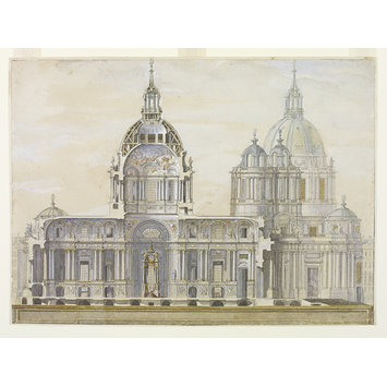 Design - Design for a projected church for the Order of the Holy Ghost, Paris. Design - Design for a projected church for the Order of the Holy Ghost, Paris.
