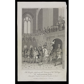 Print - The Champion performing the Ceremony of the Challenge in Westminster Hall Print - The Champion performing the Ceremony of the Challenge in Westminster Hall