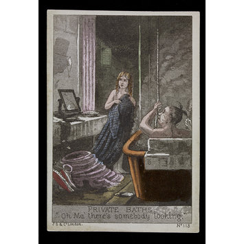 Satirical print - Private Baths. "Oh Ma, there's somebody looking." Satirical print - Private Baths. "Oh Ma, there's somebody looking."