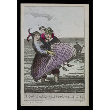 Satirical print - "How Papa carried us ashore." Satirical print - "How Papa carried us ashore."