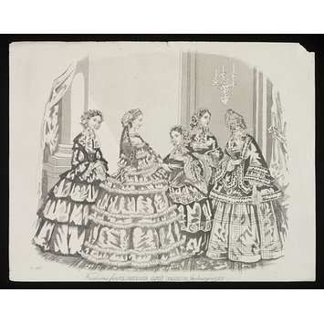 Print - London and Paris Fashions for January 1855 Print - London and Paris Fashions for January 1855