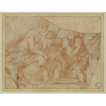 Drawing - Venus threatening to clip Cupid's wings Drawing - Venus threatening to clip Cupid's wings