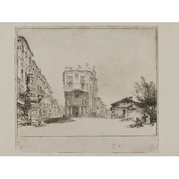Print - View of Claude le Lorrain's house in Rome Print - View of Claude le Lorrain's house in Rome