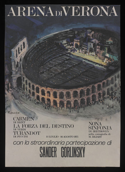 POSTER ARENA VERONA ROMAN AMPHITHEATRE OPERA MUSIC ITALY VINTAGE REPRO FREE S//H