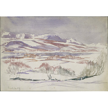 Drawing - Mountains under snow Drawing - Mountains under snow