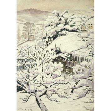 Drawing - Snow-covered barn (near Sawrey) Drawing - Snow-covered barn (near Sawrey)