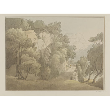 Drawing - At the Head of the Lake of Geneva, Eveing Light from the Right Drawing - At the Head of the Lake of Geneva, Eveing Light from the Right