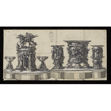 Drawing - Designs for Gothic Style Silverware Drawing - Designs for Gothic Style Silverware