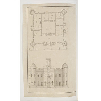 Design - Elevation and plan of the ground floor, Inveraray Castle, Argyll, Scotland Design - Elevation and plan of the ground floor, Inveraray Castle, Argyll, Scotland