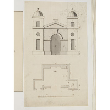 Design - Plan and elevation of a garden house for an unidentified project Design - Plan and elevation of a garden house for an unidentified project
