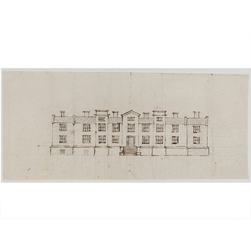 Design - Elevation of a two-storey house for an unidentified project Design - Elevation of a two-storey house for an unidentified project